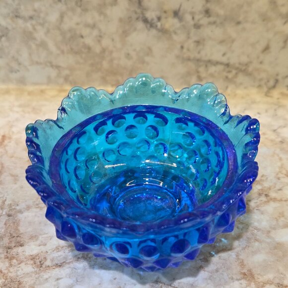 Vintage Fenton Hobnail Blue Fairy Lamp. Excellent! - Picture 5 of 9